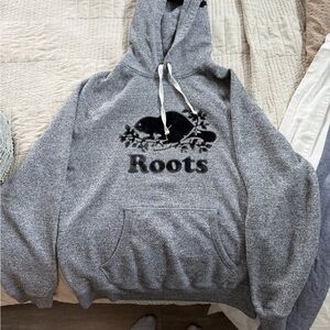 Roots Gray Hooded Sweatshirt with Black Logo